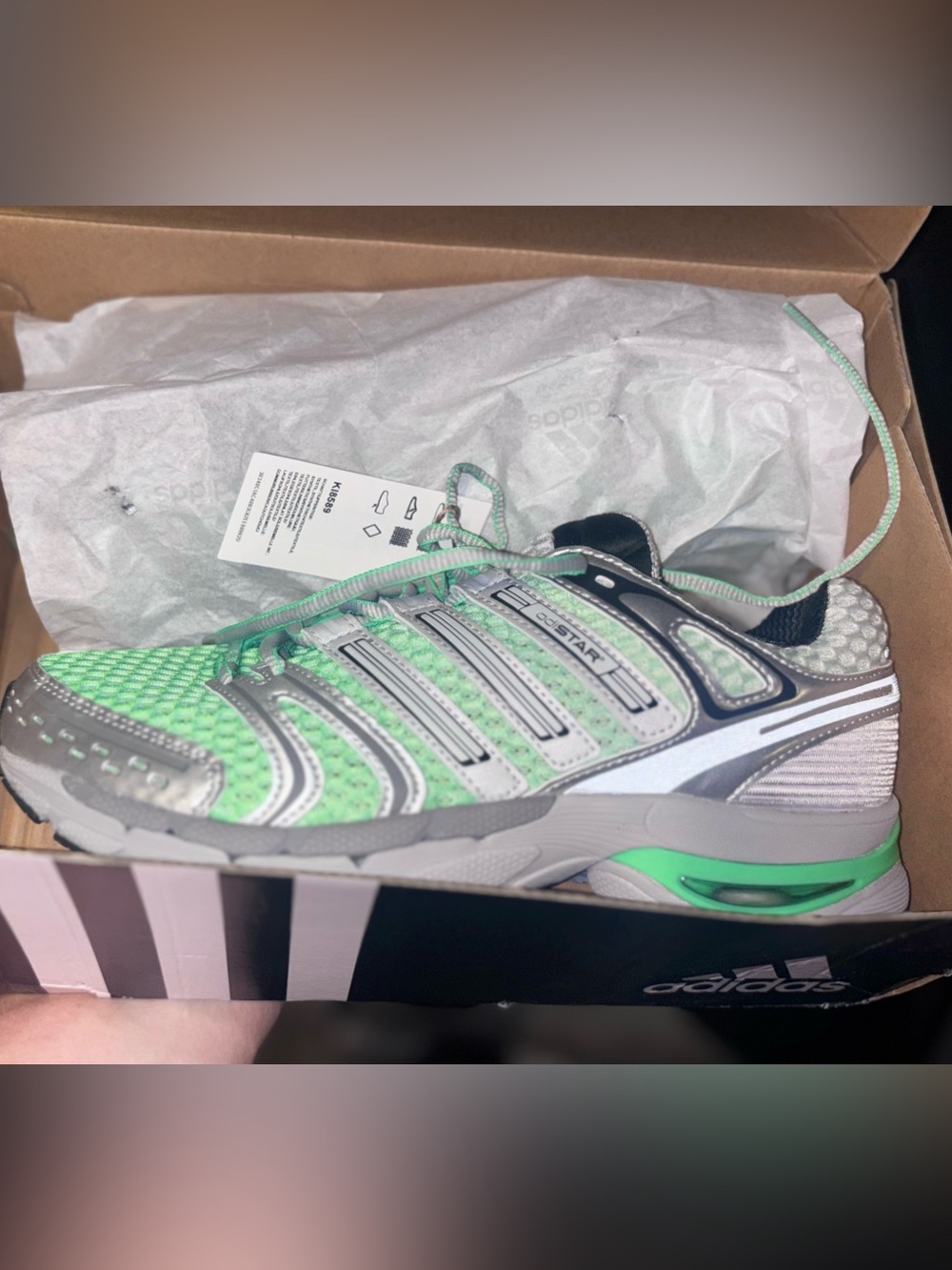 adidas adiSTAR Control 5 Green Silver Running Shoes - Picture 6 of 6
